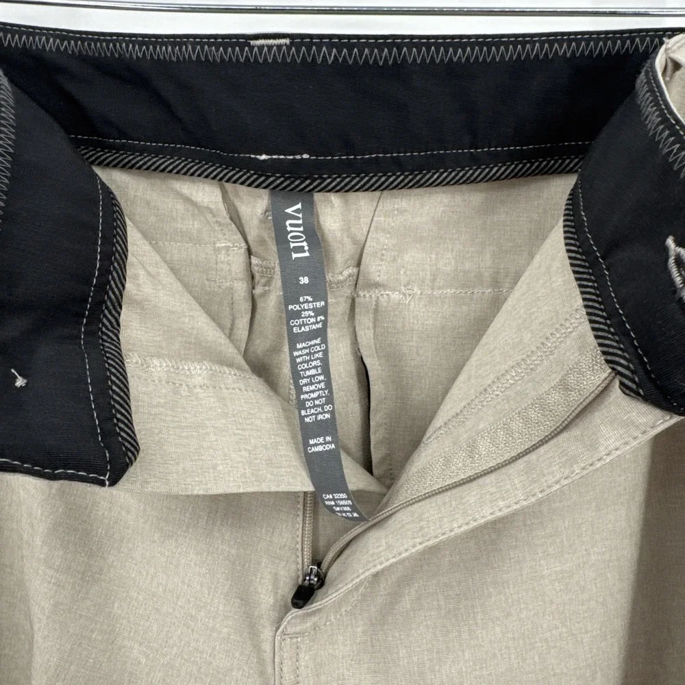 Vuori Aim Performance Men's Chino Shorts Tan Sz 38 Style V368, 8" Inseam - Picture 6 of 13